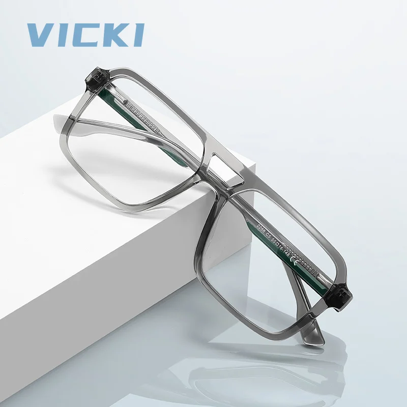 VICKI Fashion Frame Design Progressive Multi Focus Photochromic Anti Blue Light Glasses Can Be Customized with Prescription 2288