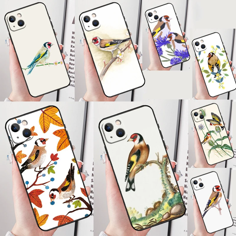 European Goldfinch Funda Case For iPhone 16 11 12 13 14 15 Pro Max Plus Mini X XR XS Max SE 2020 2022 Cover