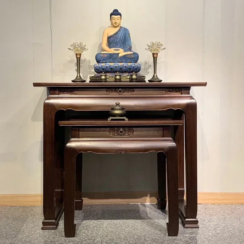 New Chinese Style Buddha Offering Table Modern Simple Incense Burner Stand Household God of Wealth Altar Gong Tai Display