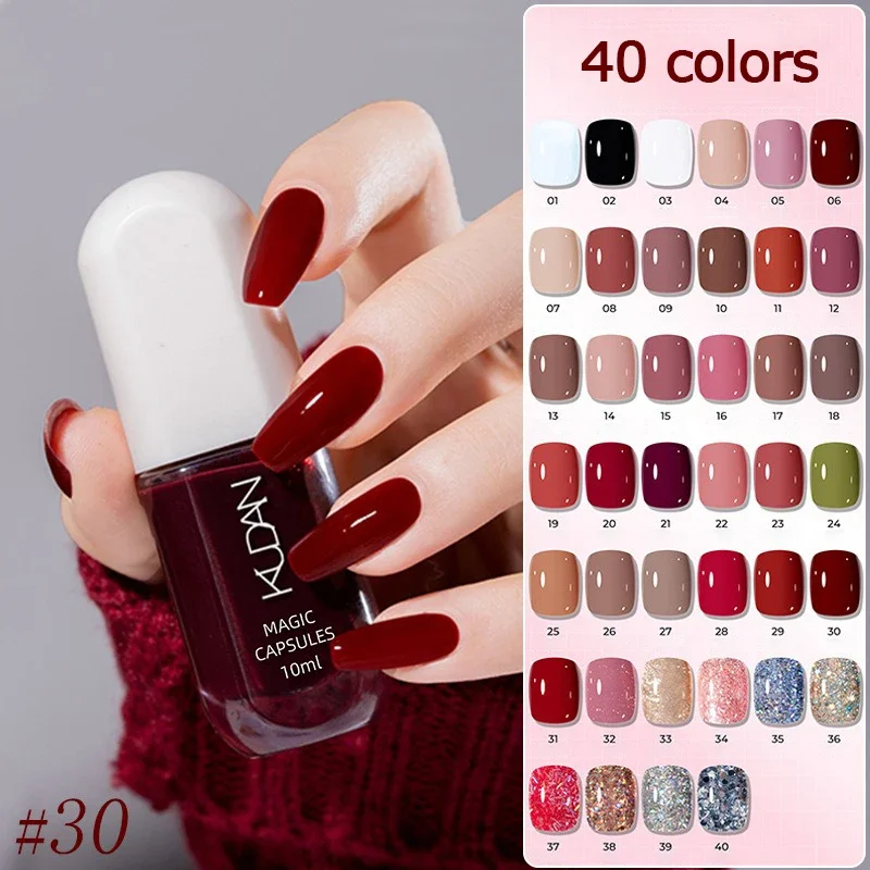 Water-based Nail Polish Tearable Baking Free Solid Color Nail Polish Gel Professional Semi-Permanent Varnish Nail Salon Polish