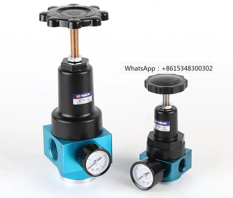 QTYH-8 QTYH-10 QTYH-15 QTYH-25 QTYH-50 1/4 3/8 1/2 2 BSP Inlet Port Pneumatic High Pressure 0~40 bar Air Regulator With Gauge