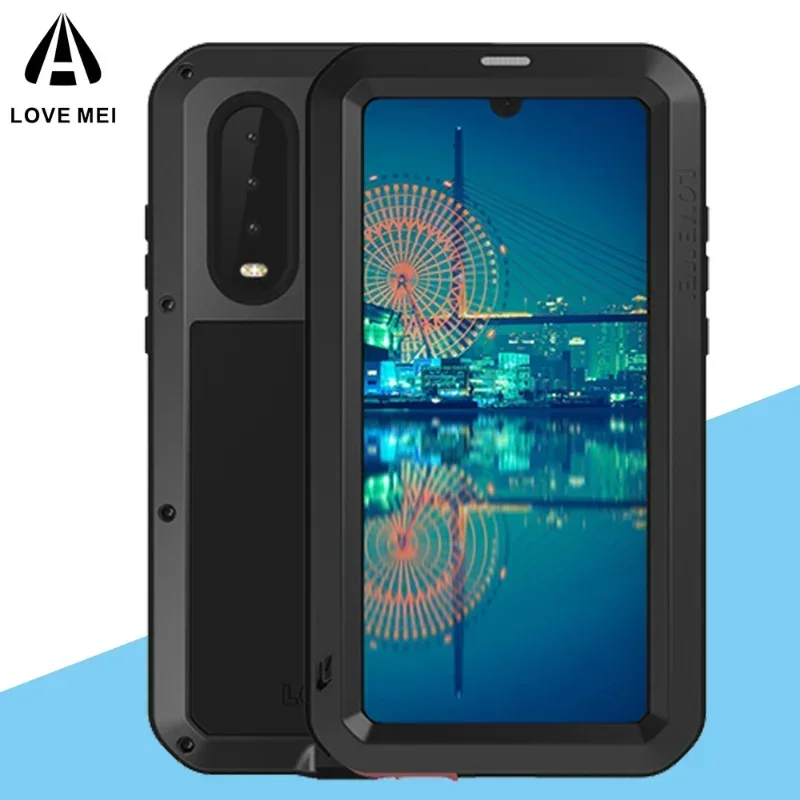 LOVE MEI Military metal case for Huawei P20 P30 P40 P50 Pro Lite Mate 30 40 Shockproof, dustproof and waterproof cover