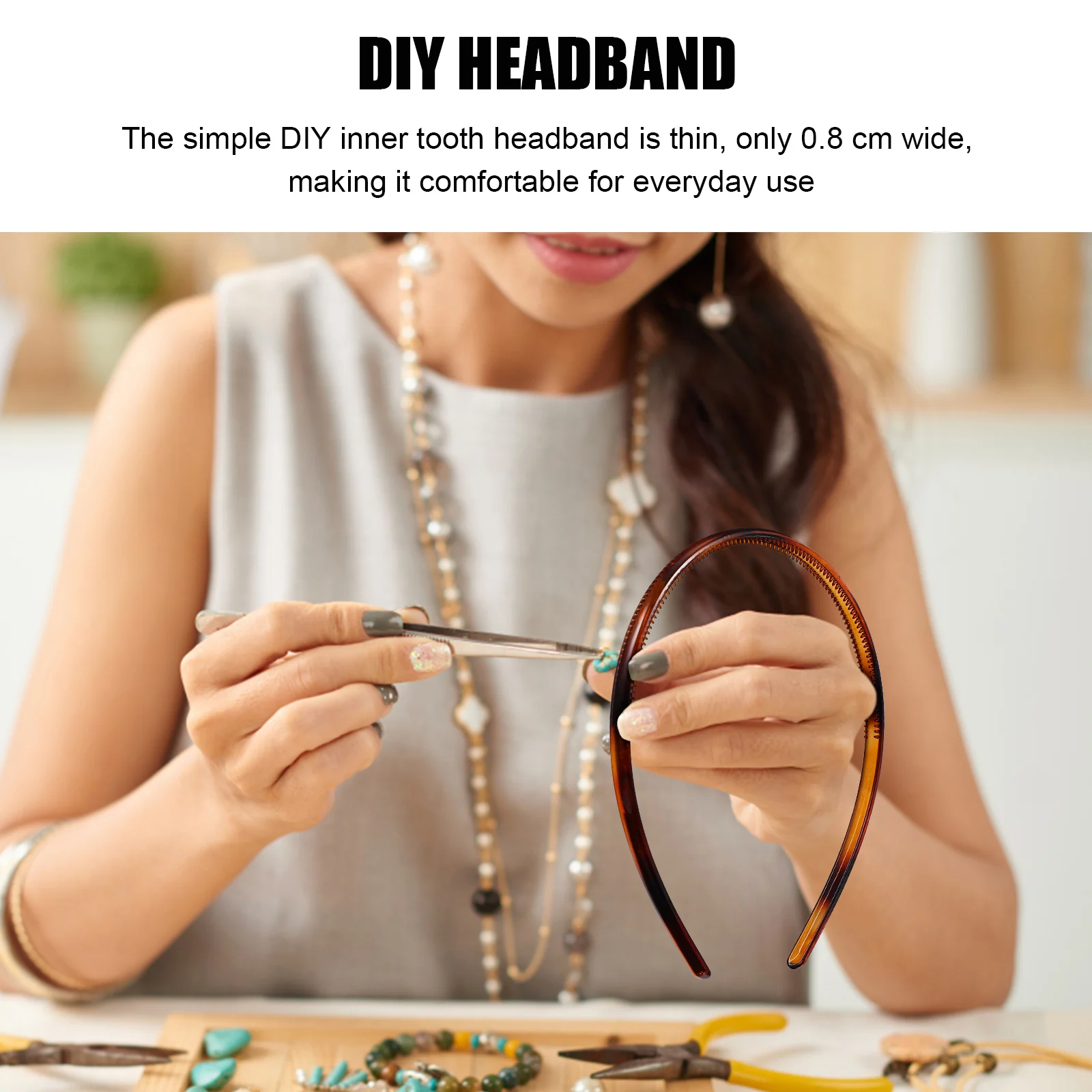 

4pcs Solid Color Headbands Reusable Hair Hoops For Women Girls Lightweight Party Headdress Decorative Headband Portable Plastic