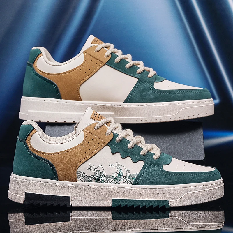 

Men's thick soles casual shoes four seasons soft sole low tops outdoor walking shoes fashion sports board shoes vulcanized shoes