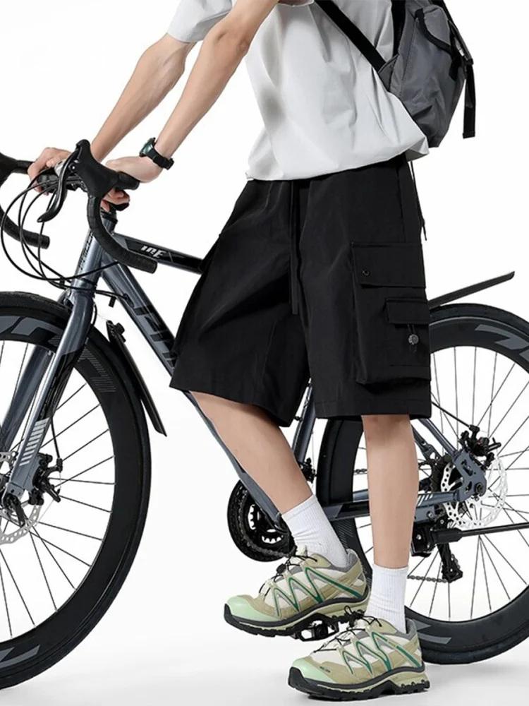 

Мужские повседневные рабочие брюки свободного кроя, быстросохнущие, для активного отдыха, летние, функциональные, дышащие, легкие, прямого кроя, длиной до колена.