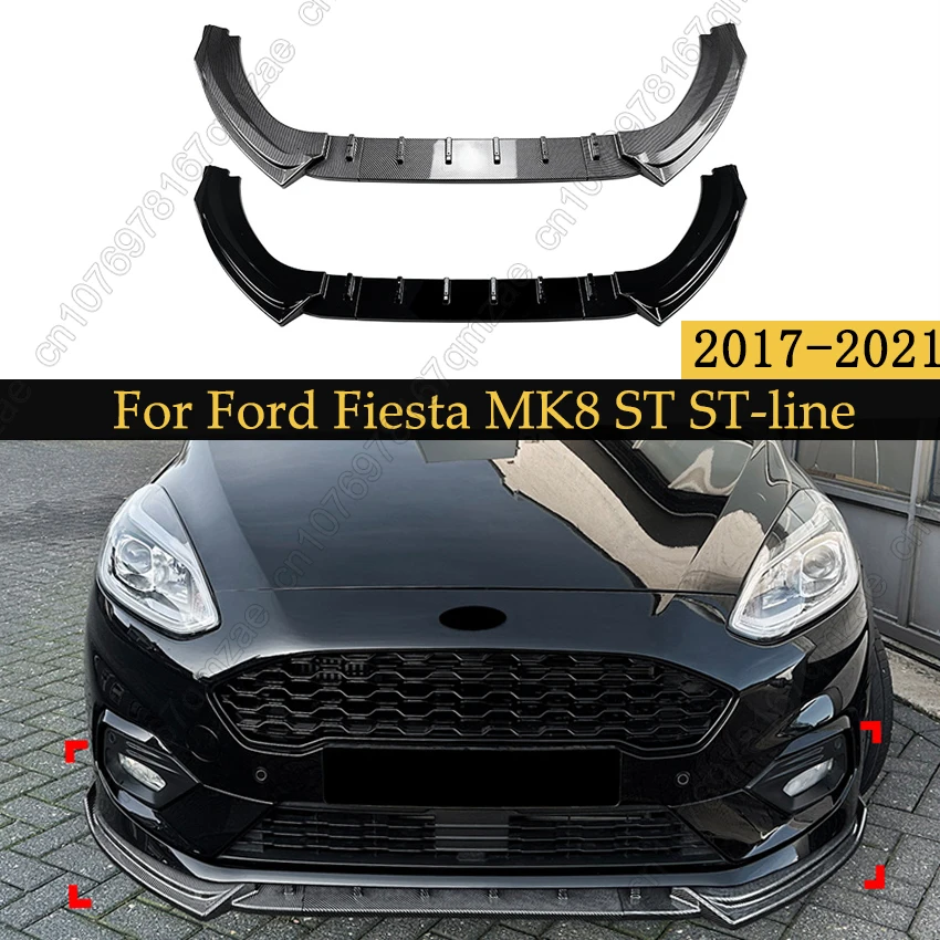 Amortecedor dianteiro do carro spoiler divisor difusor retroft para ford fiesta mk8 st st-line 2017-2021 capa tuning corpo kits
