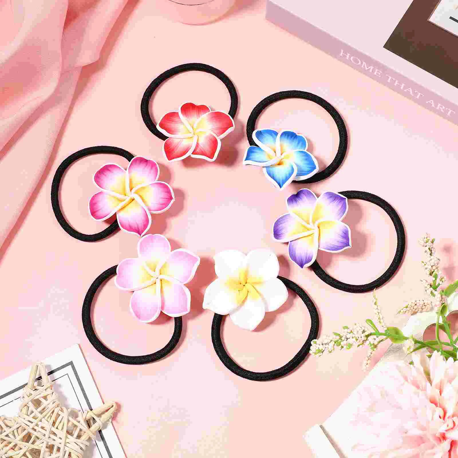 

Hawaiian Flower Hair Tie Pins Accessories The Flowers Scrunchies Elastic Bands Miss