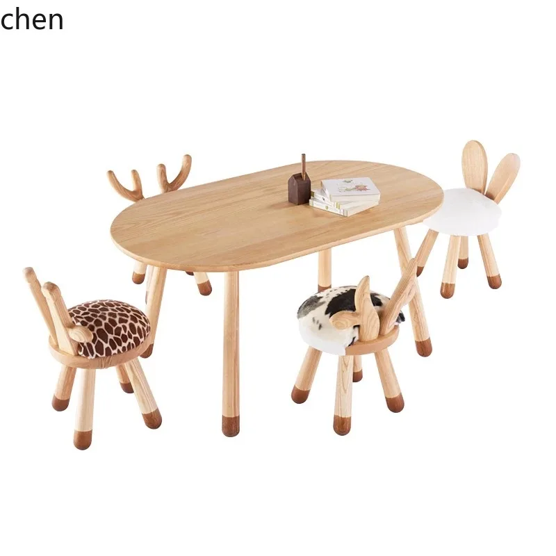 

YXY Learning Home Stool Solid Wood Toy Table Educational School Writing Desk