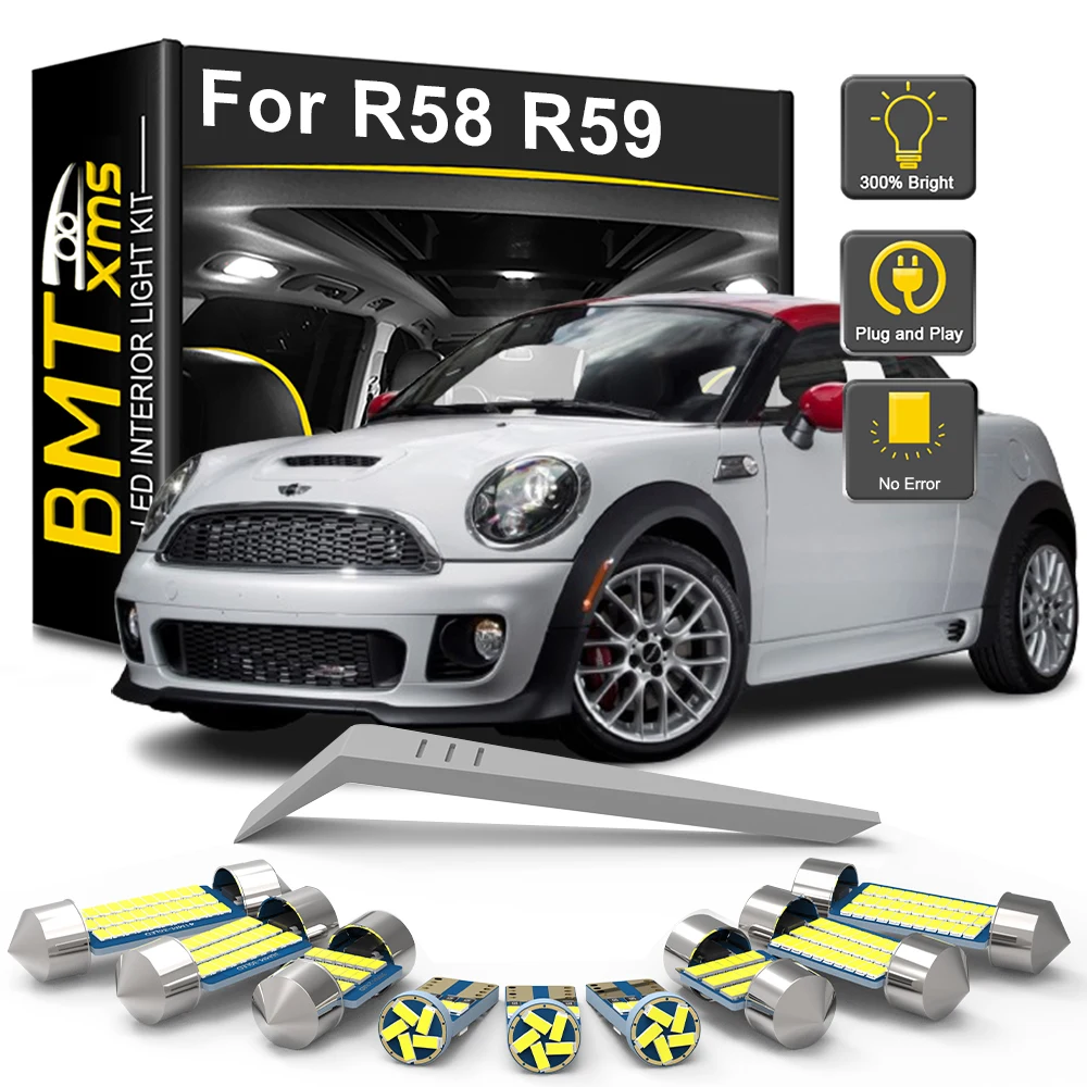 

BMTxms 10PCS Canbus LED Interior Light Bulb Kit For Mini R58 Coupe R59 Roadster 2011 2012 2013 2014 2015 Car Indoor Reading Lamp