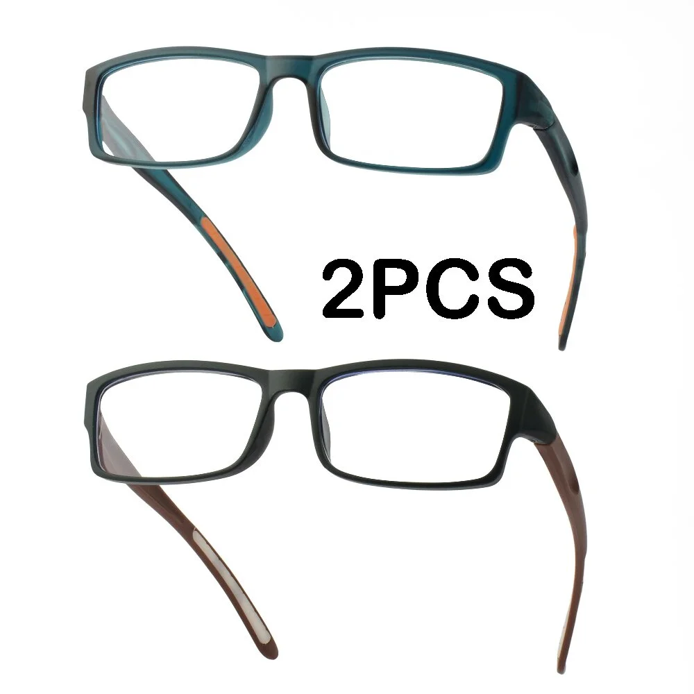 2 Stück Modische Anti-Blaulicht-Lesebrillen, Ultraleichter Schutz, Unisex, Elegante, Bequeme Presbyopie-Brillen