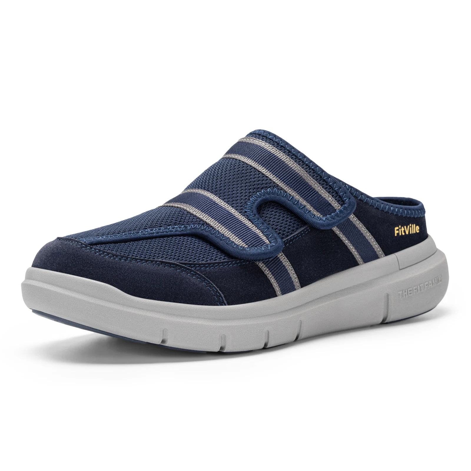 Men'S Shoes Diabetic - FitVille Extra Breite Herren-Halbpantoffeln, Verstellbare Atmungsaktive