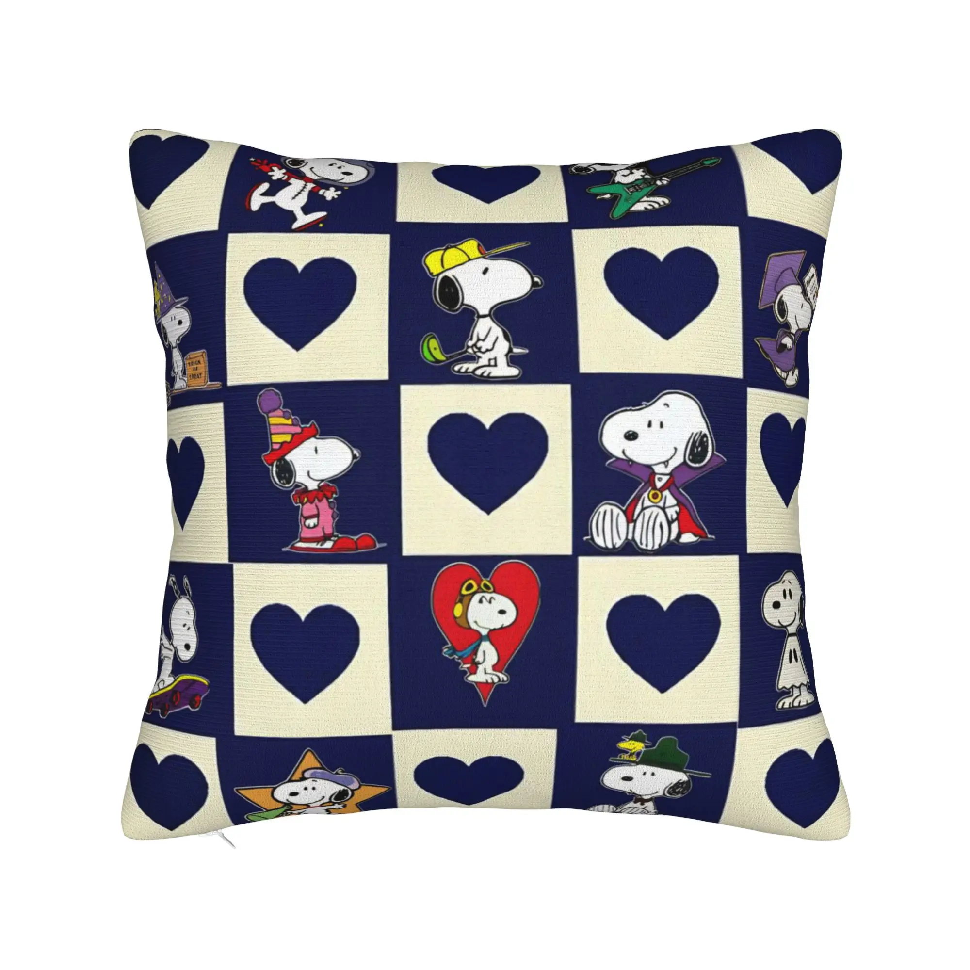 Kawaii Anime S-Snoopys Square Pillow Case  Cushion Cover Fashion Polyester Decor Pillowcase for Home 45x45cm