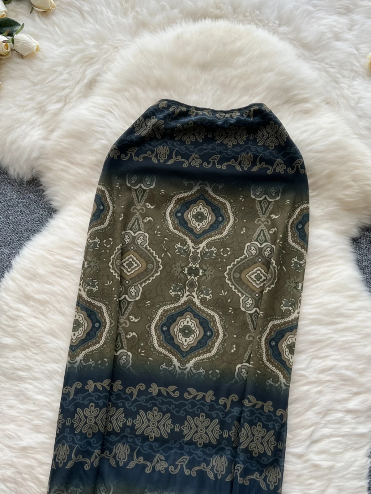 Thai Spicy Girl Style High Waist Mid-Length Print Bodycon Skirt for Women Autumn Pure Desire Fashion Knee-High A-Line Skirt