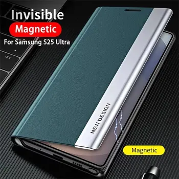 Luxusní kožené flipové pouzdro pro Samsung Galaxy S25 S24 S23 S22 S21 S20 Ultra Plus S25 Edge S23 S21 S24 FE Note 20 Ultra 10 nejlepší prodej Samsung Galaxy S21 Ultra - №6