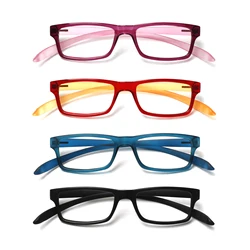 TUREZING Rectangular Reading Glasses for Women Soft Temples Hanging Neck Design Comfortable HD Clear Lens Prescription Eyewear