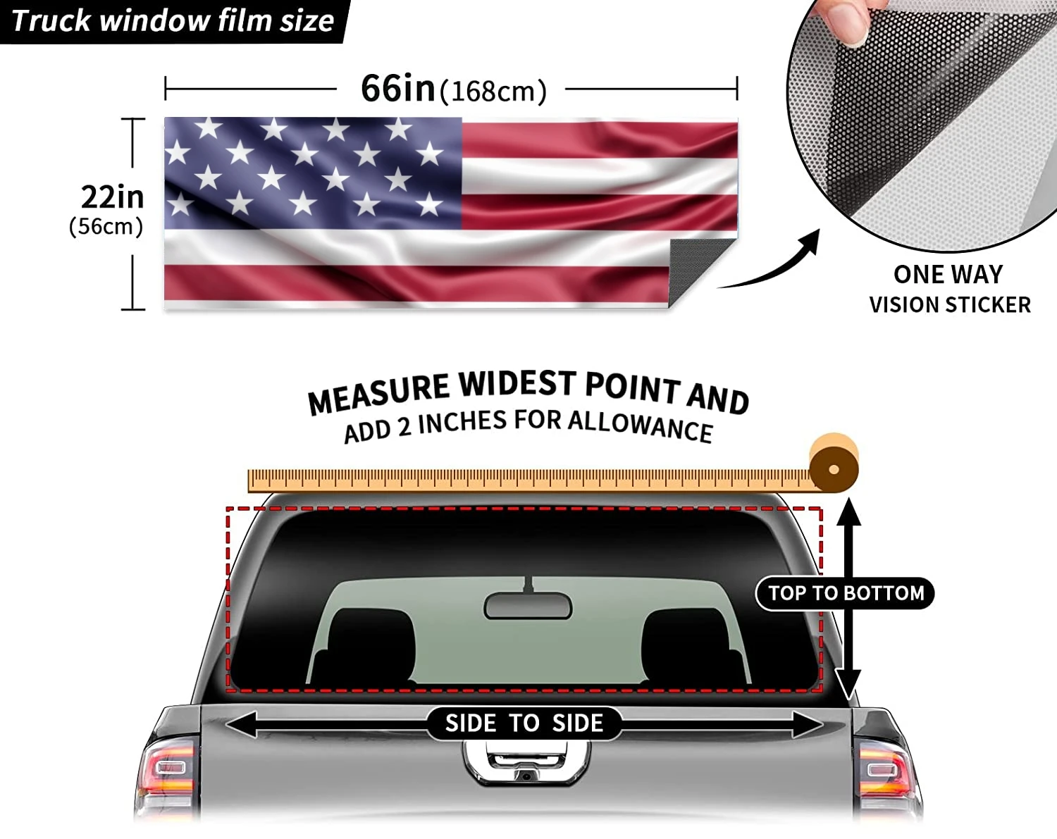 American flag Car rear window decal sticker decoration for trucks cars perforated vinyl universal wrap sticker