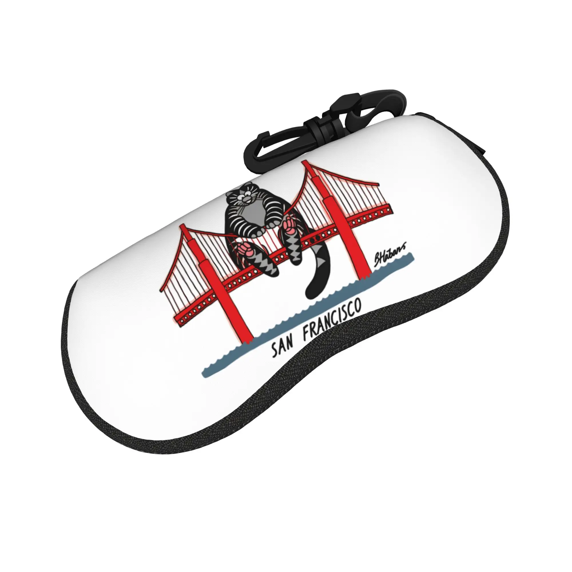 Project Hail Mary Ryan Gosling B Kliban Cat San Francisco Bridge Glasses Case Cover Organizer Zipper Women Eyeglass Protector