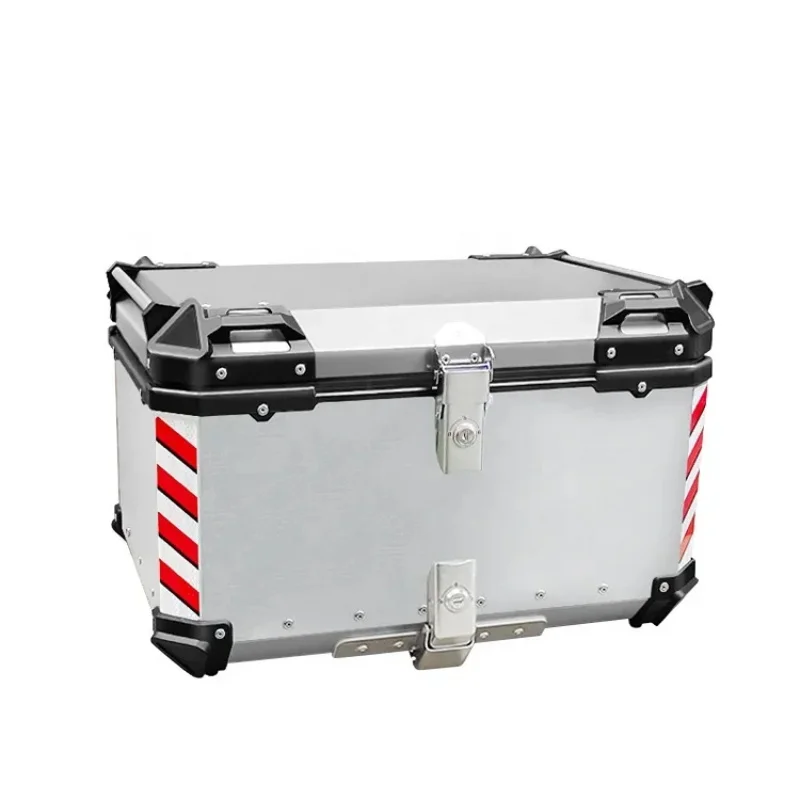 65-liter silver F2-MOTO luxury tail box, aluminum alloy motorcycle tail box