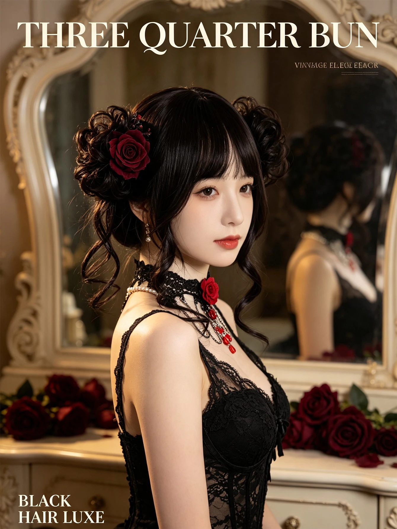 Synthetic 12 Inch Black Brown Hair Bun Dragon Whisker Claw Clip Double Buns Wig Halloween Cosplay Heat Resistant Fiber