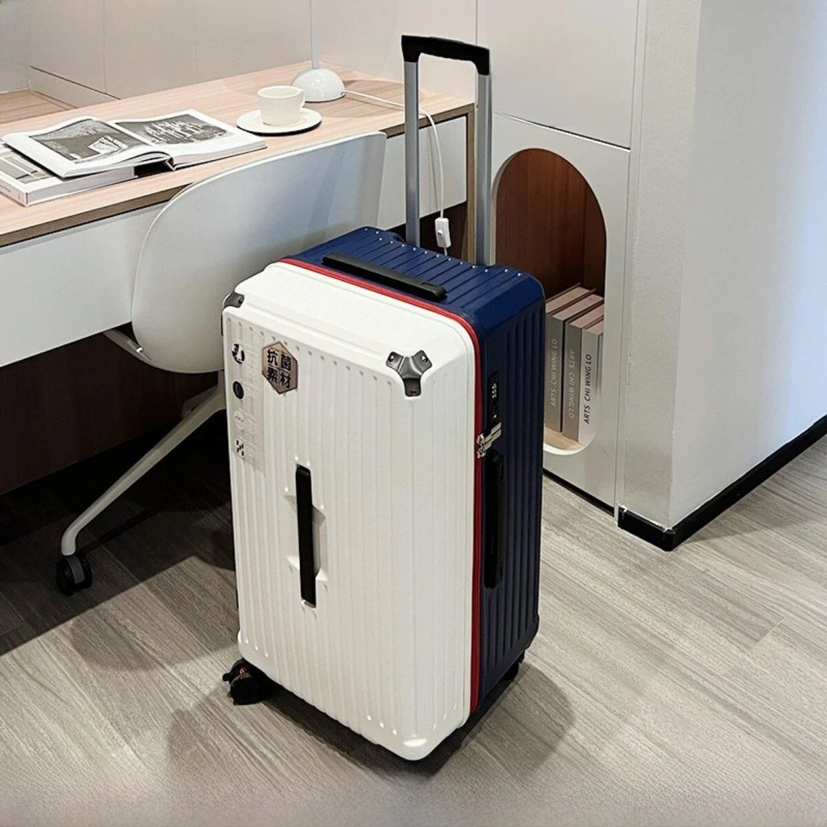 large-capacity-five-wheel-suitcase-travel-bag-retro-rock-casual-hip-hop-classic-trendy-sports-outdoor-lightweight-luggage
