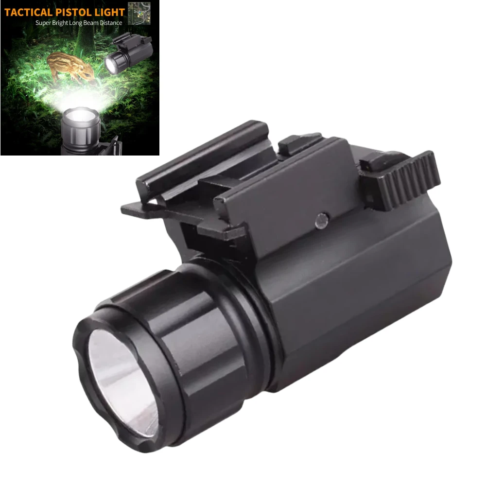 Potente Mini pistola R5, linterna táctica LED de separación rápida, accesorios para pistola, riel de 20mm para caza al aire libre