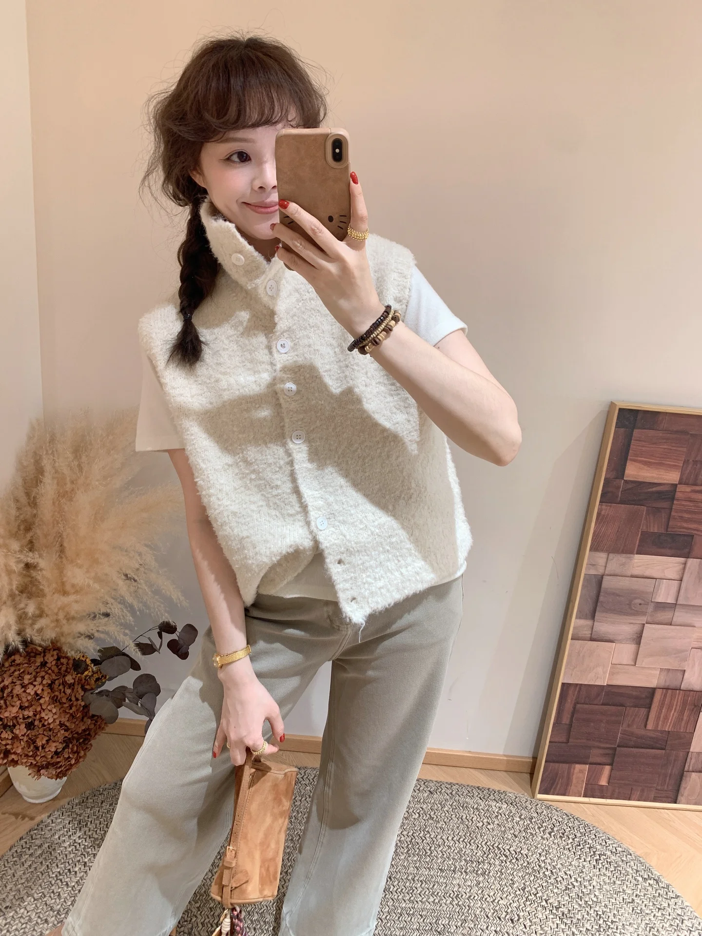 

Early Spring New Sle Korean Simple Retro High Collar Svel Knitted Open Cardigan Vest Women ort Sweater Jaet