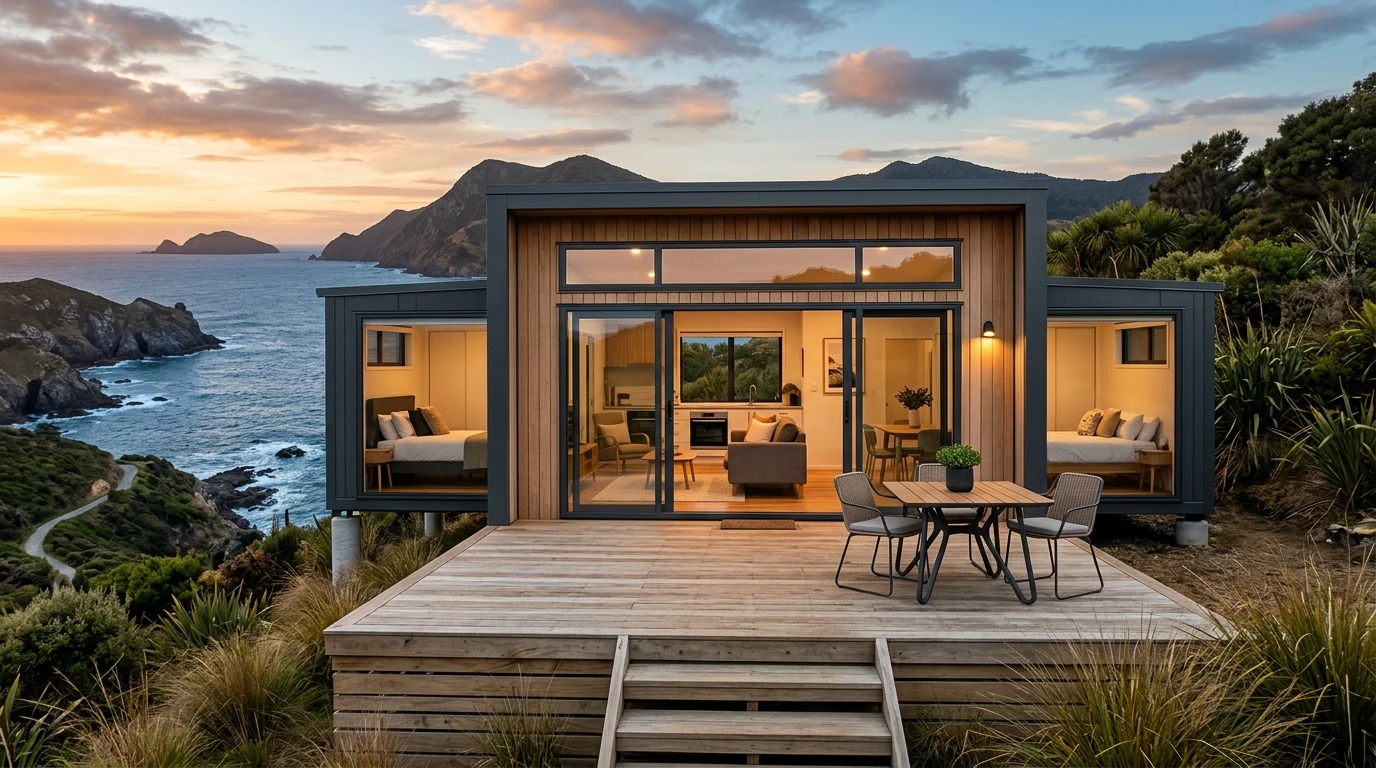 Versatile Modular House with 2 Bedrooms 1 Bathroom Full Kitchen for Backyard Rental Living and Office Prefabricated House