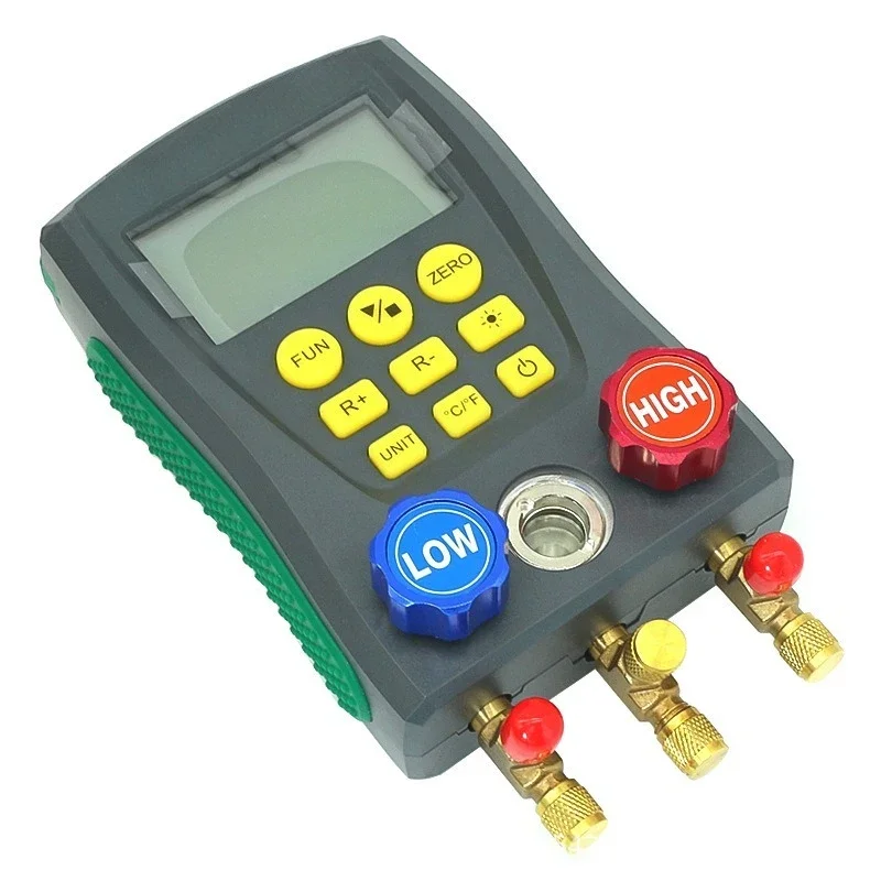 Air conditioner-filled liquid-added pressure gauge, air conditioner-added refrigerant gauge