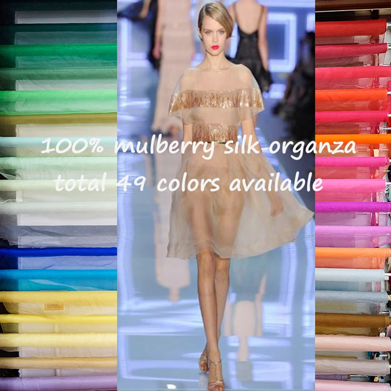 50 سنتيمتر * 114 سنتيمتر/100 سنتيمتر * 114 سنتيمتر عادي الحرير الخالص الأورجانزا النسيج الشاش Tecido ل سيدة الزفاف باندانا فولارد الحجاب