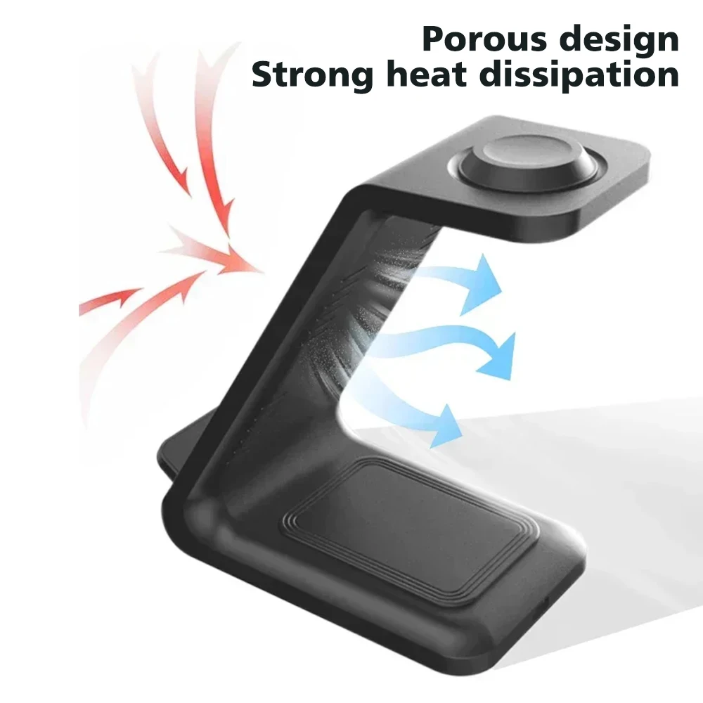 3 In 1 Wireless Charger Stand 30W Fast Charging Station For Samsung Galaxy S23 S22 Watch 6 Pro/5/4/3 Active 1 2 Buds 2 Pro Plus