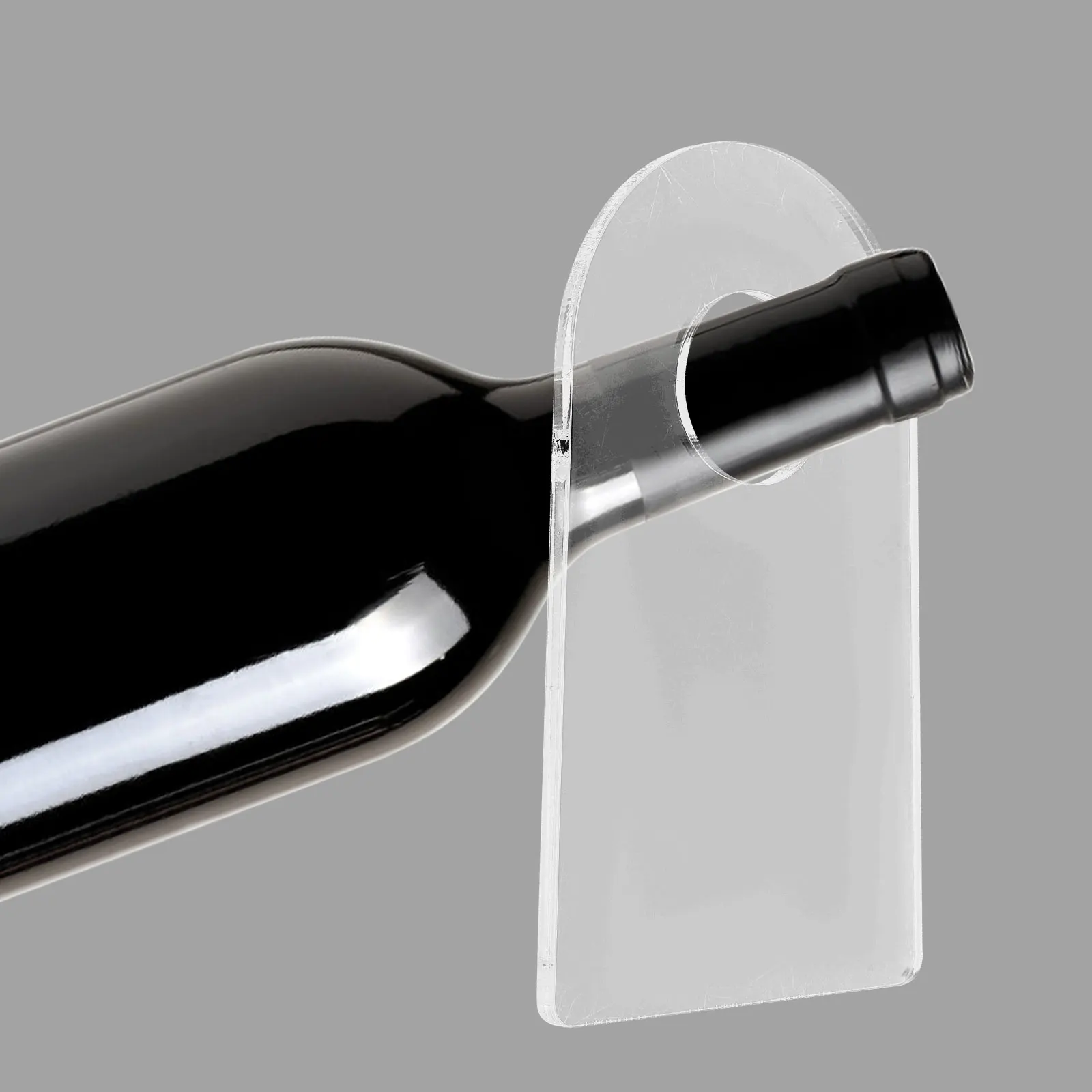 

2Pcs Desktop Wine Bottle Holder Acrylic Display Rack Countertop Storage Stand Simple Style Acrylic Wine Rack Whiskey Shelf