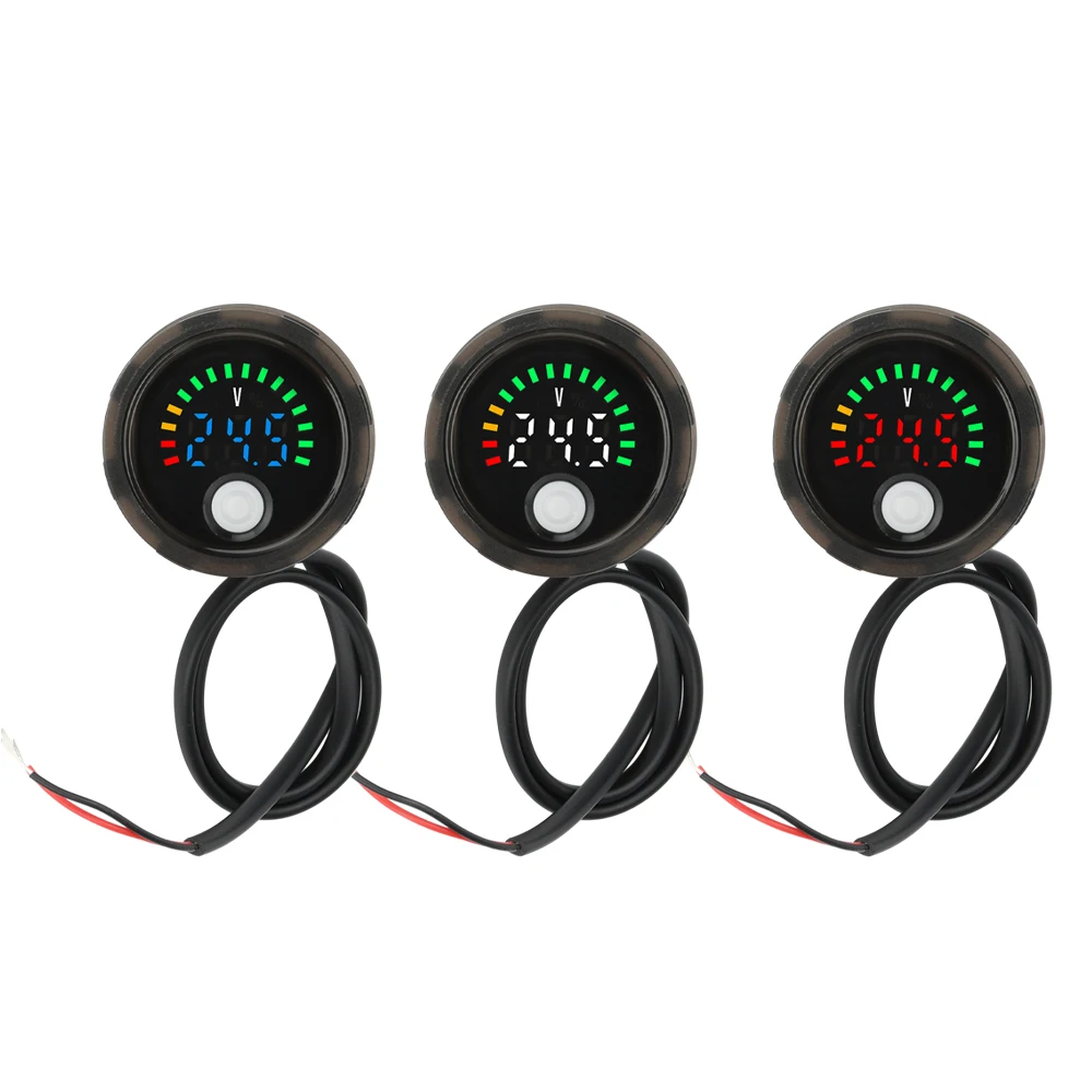 

DC 7-100V Mini Round Voltmeter LED Digital Battery Power Indicator Monitor Voltage Tester for Car Motorcycle Boat