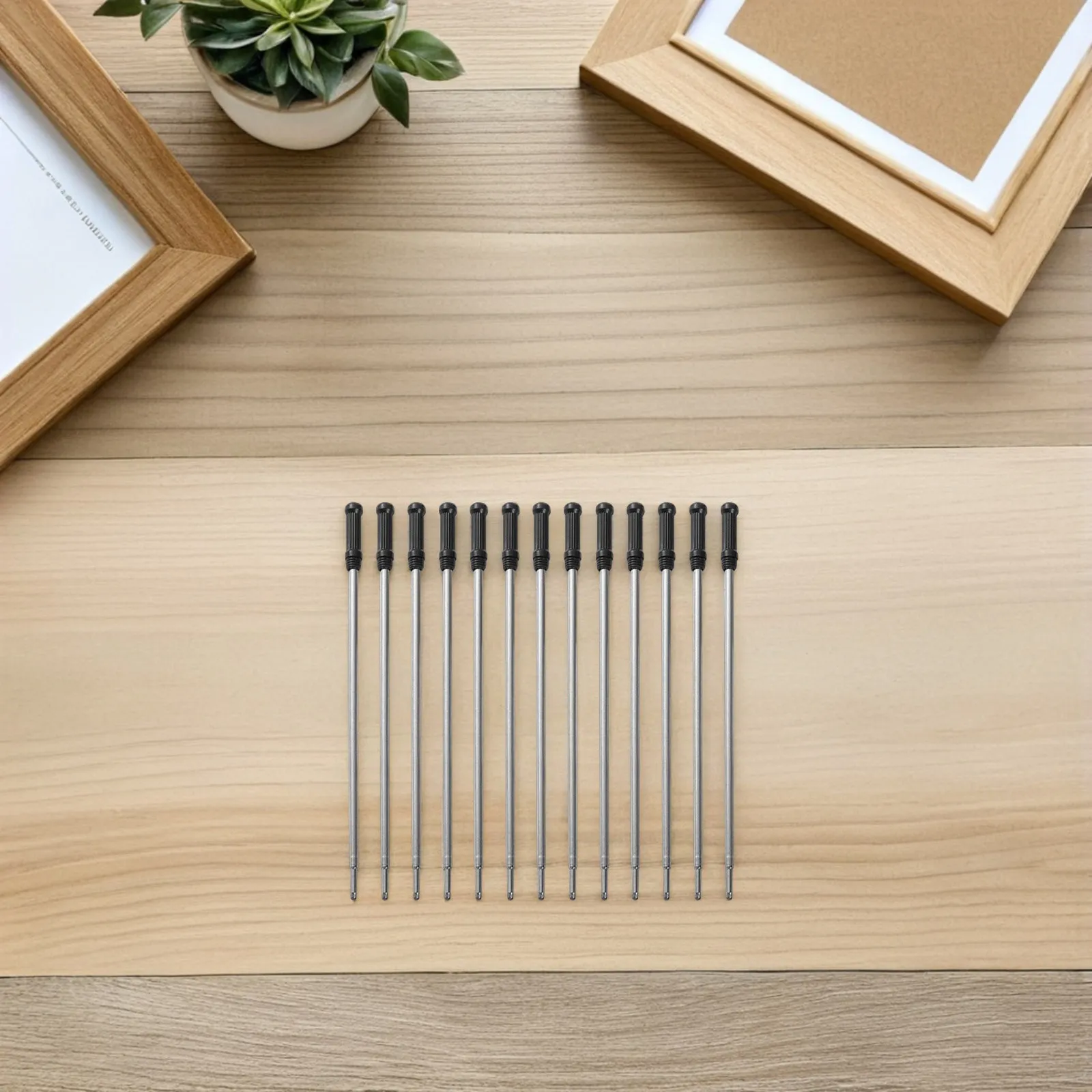 

50Pcs Black Ink Ballpoint Pen Refills Metal Pen Refills for Twist Pens Office and Home Use Quick Drying Black Ink Refill
