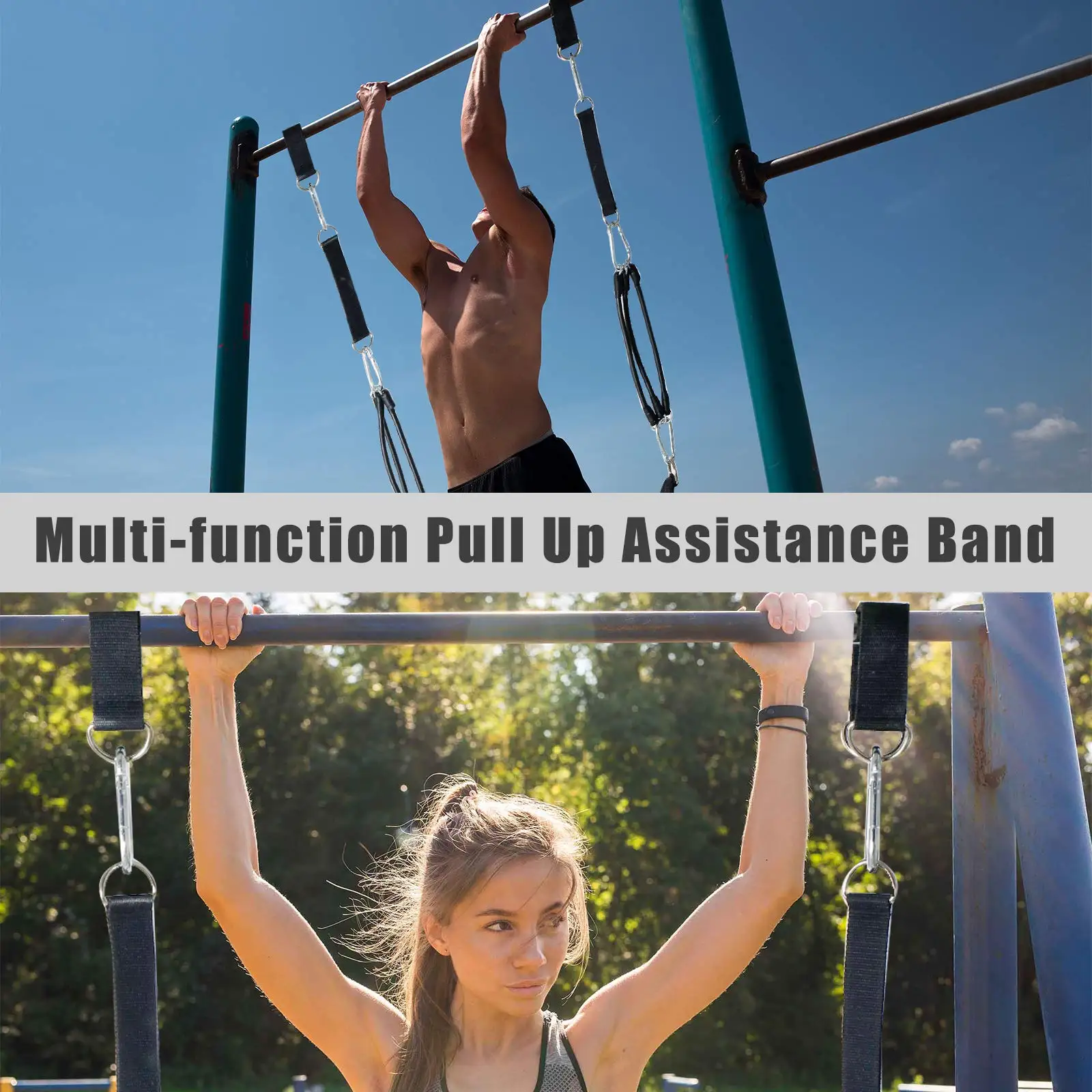 Pull Ups Assistance Bands Set Training Power Fitness Slings Straps For Horizontal Bar Hanging Training Elastic Rope Chin Up