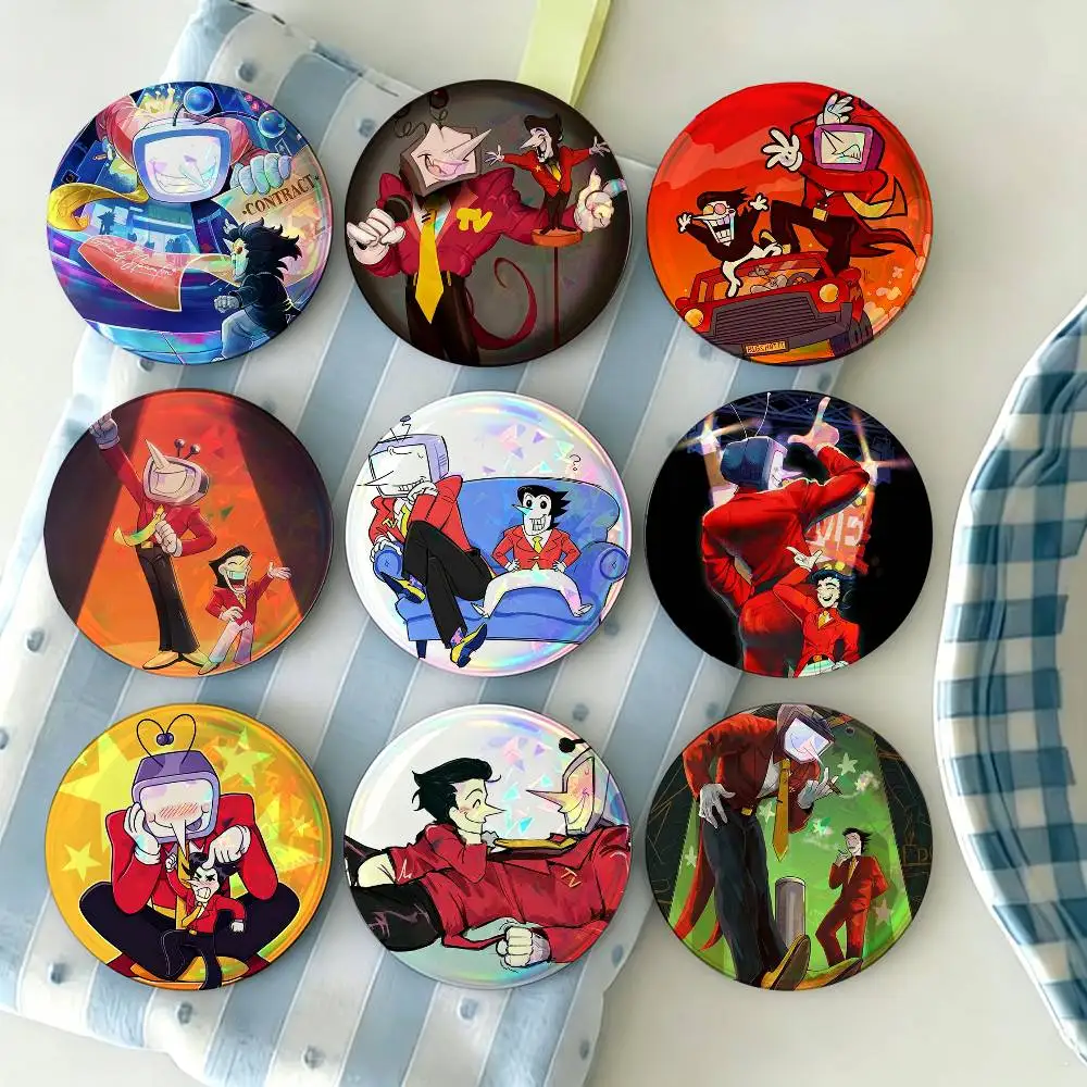 

Tenna and Spamton Brooches Cartoon Badge Pins Backpack Hat Accessories Friend Gift