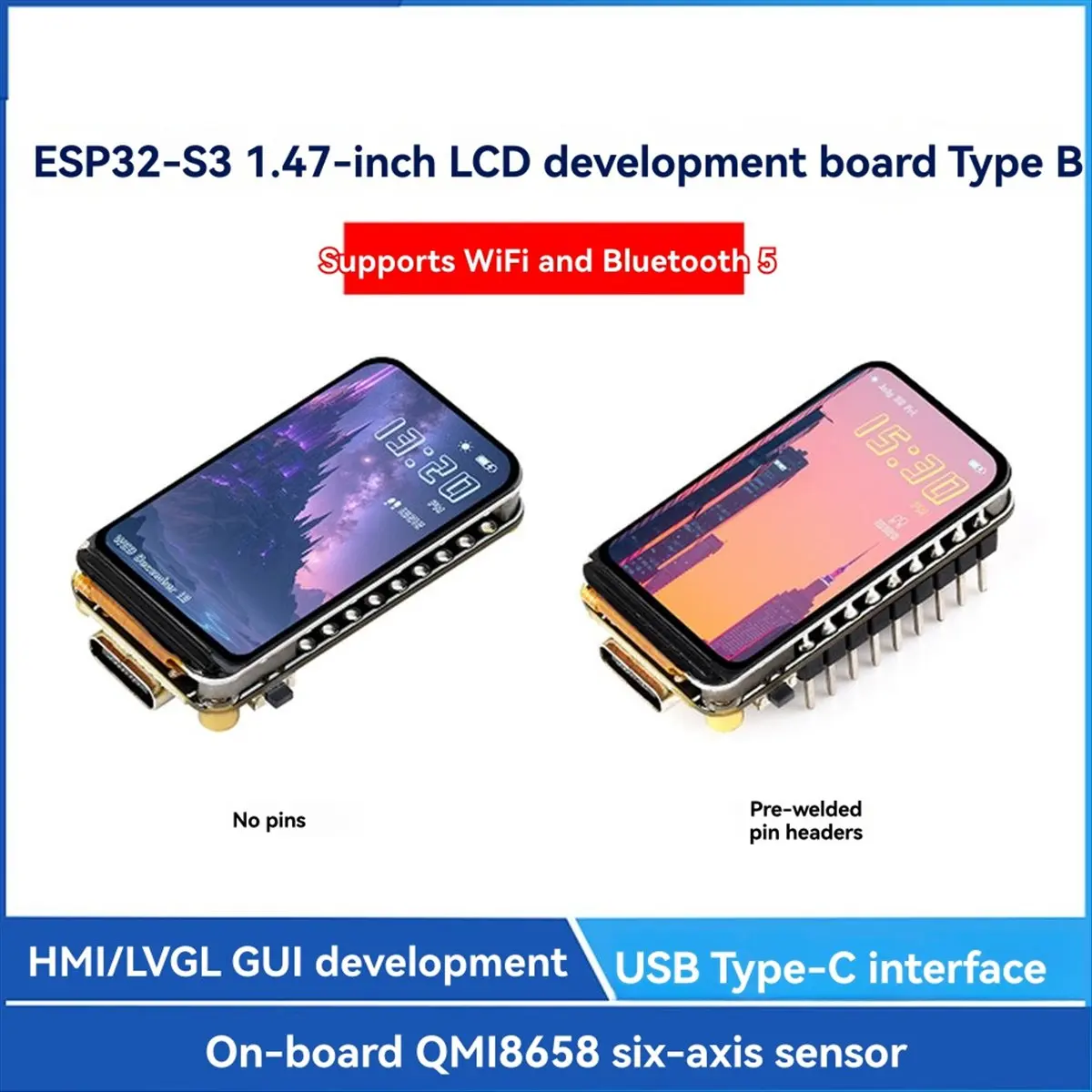 

[ABDH] ESP32-S3 1.47-Inch Screen Development Board with Five-Point Touch, Supports WiFi and Bluetooth with Onboard Antenna B
