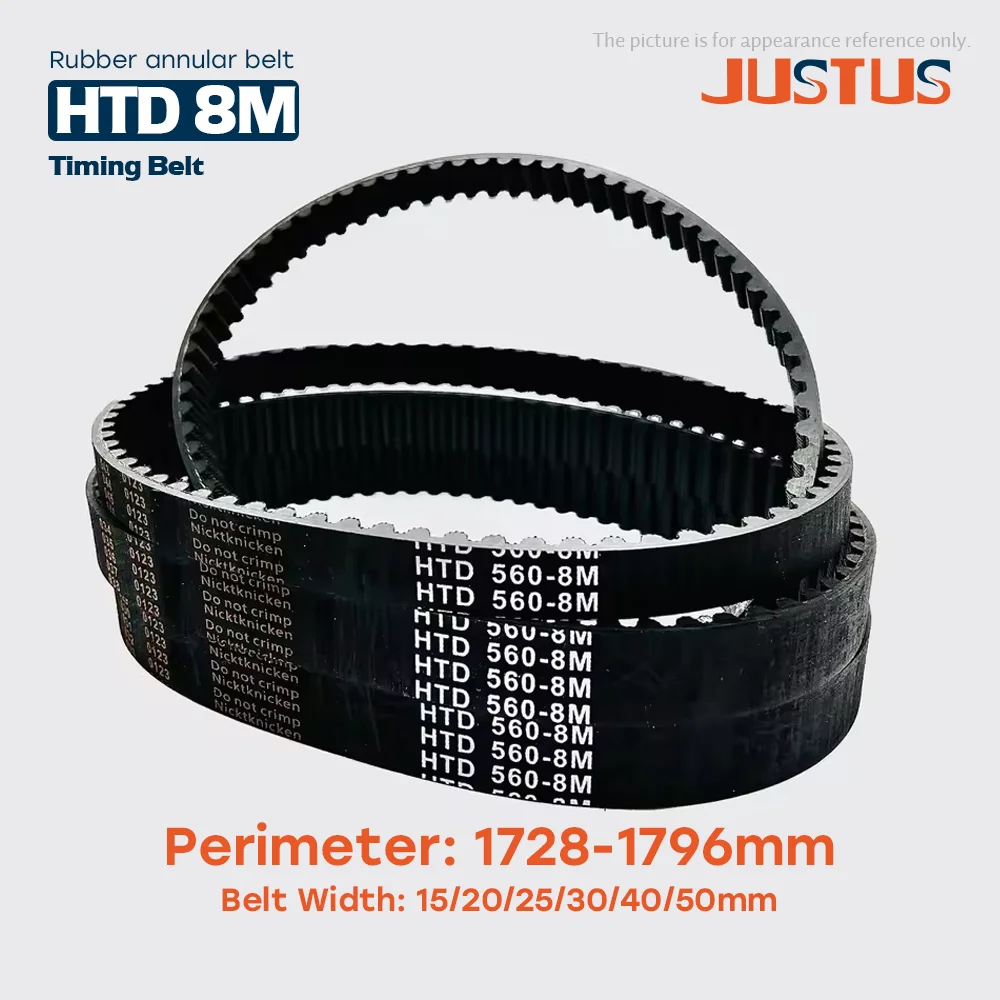 

HTD 8M Резиновый ремень ГРМ Синхронный ремень с высоким крутящим моментом и окружностью 1728-1976 мм Ширина вариантов 15/20/25/30/40/50 мм