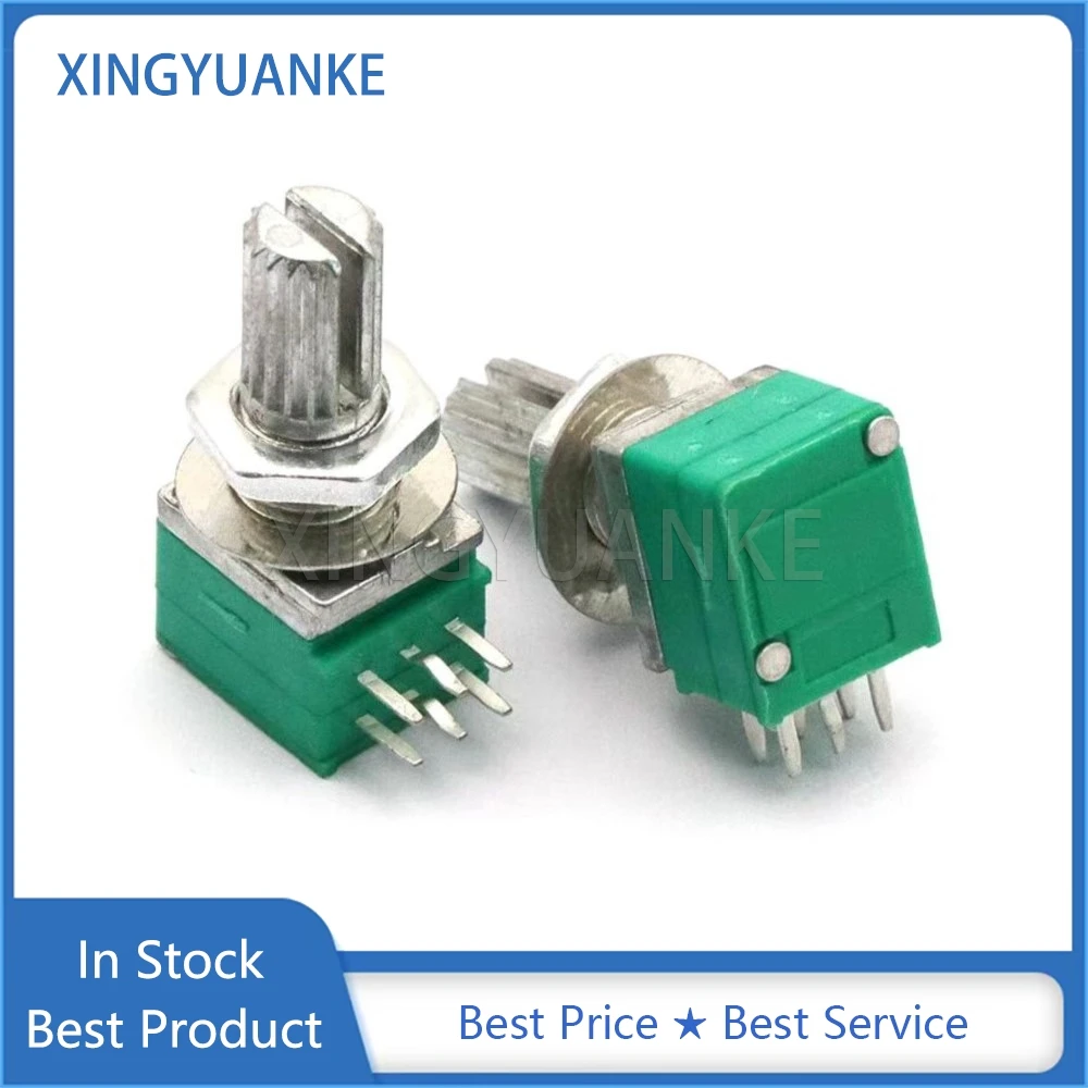 5PCS RK097G Dual A10K A20K A50K A100K A103 A203 A503 A104 Audio Amplifier Precision Potentiometer 6-Pin Flower Shaft Length 15MM