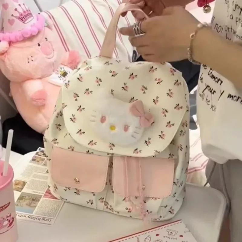 Mbti doce olá kitty das mulheres mochila bonito coreano moda elegante mochilas casuais estéticas femininas novos sacos de designer de luxo