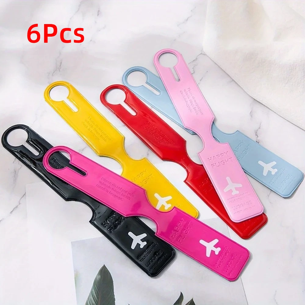 6Pcs Travel Luggage Tag Mixed Color Anti Loss Identification Luggage Tags, Durable Airplane Luggage Tag, Travel Accessories