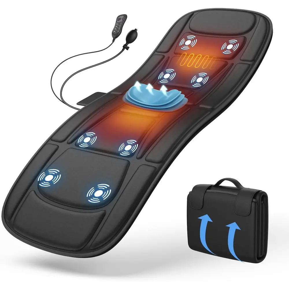 

Heat and Vibration Full Body Massage Pad with Lumbar Cushion for Relaxation and Comfort