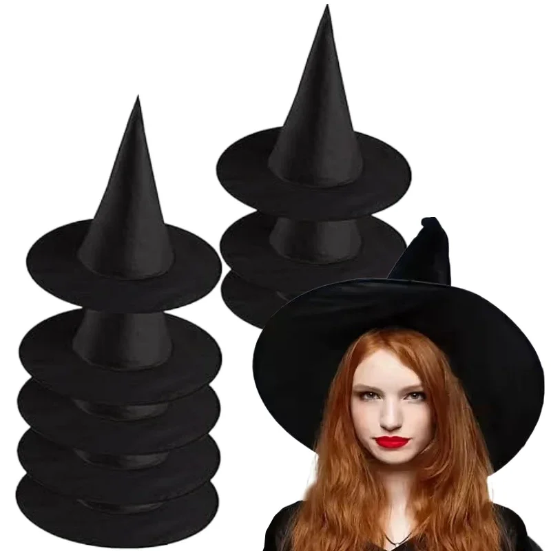 Wizard Hat Black Oxford Cloth Halloween Cosplay Decorative Props Festival Gathering Party Pointed Hats Bats For Scene Layout