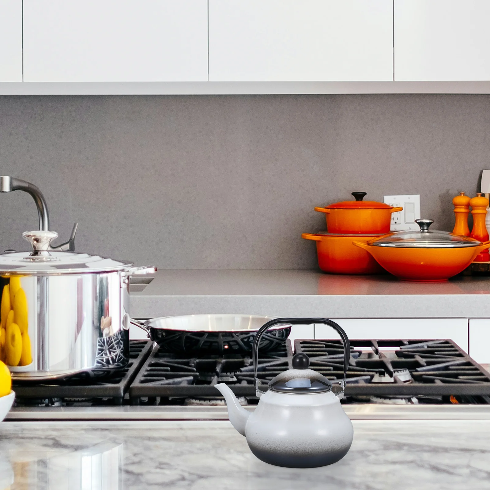 

CIYODO Enamel Tea Kettle 2L Stove Loose Leaf Anti Scald Handle Kitchen Cookware