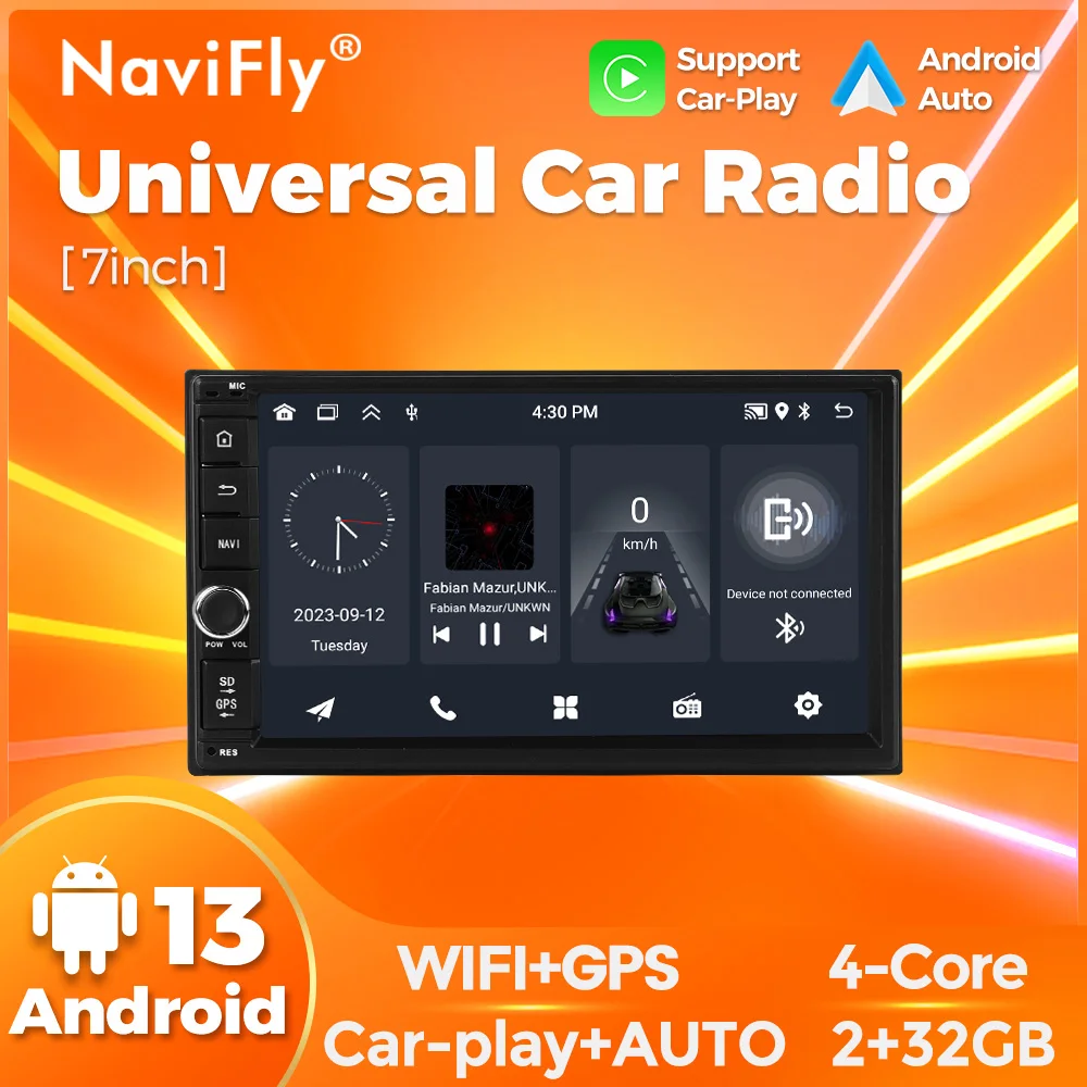 

Navifly 2 Din Left with button 7 inch 8227 Universal Car Radio Android Autoradio Multimedia Player wireless carplay Android AUTO