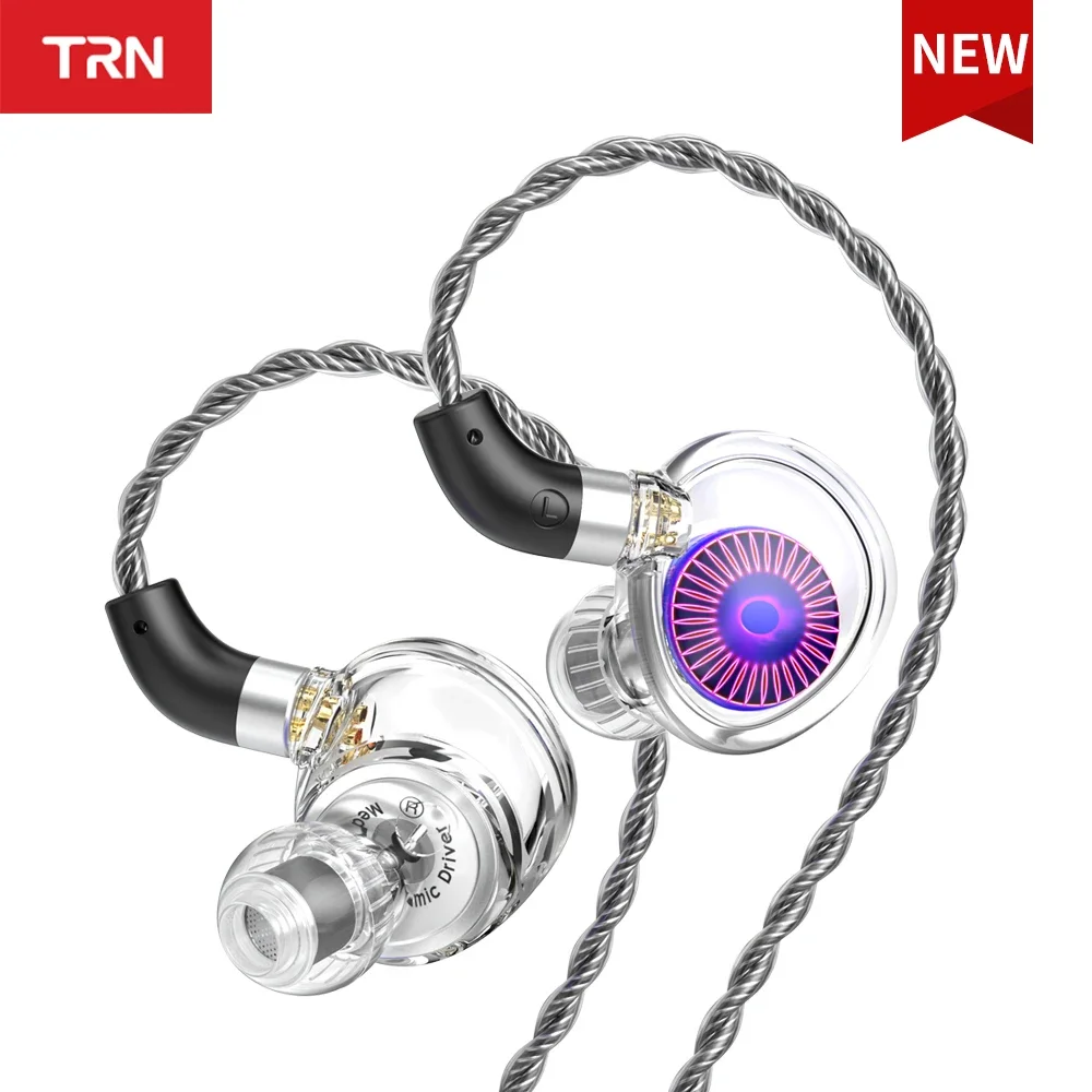 TRN Medusa 12mm 2nd-Gen DLC Dynamic Driver IEMs In-Ear HiFi Earphones Wired Earbuds with Detachable Cable Headsets