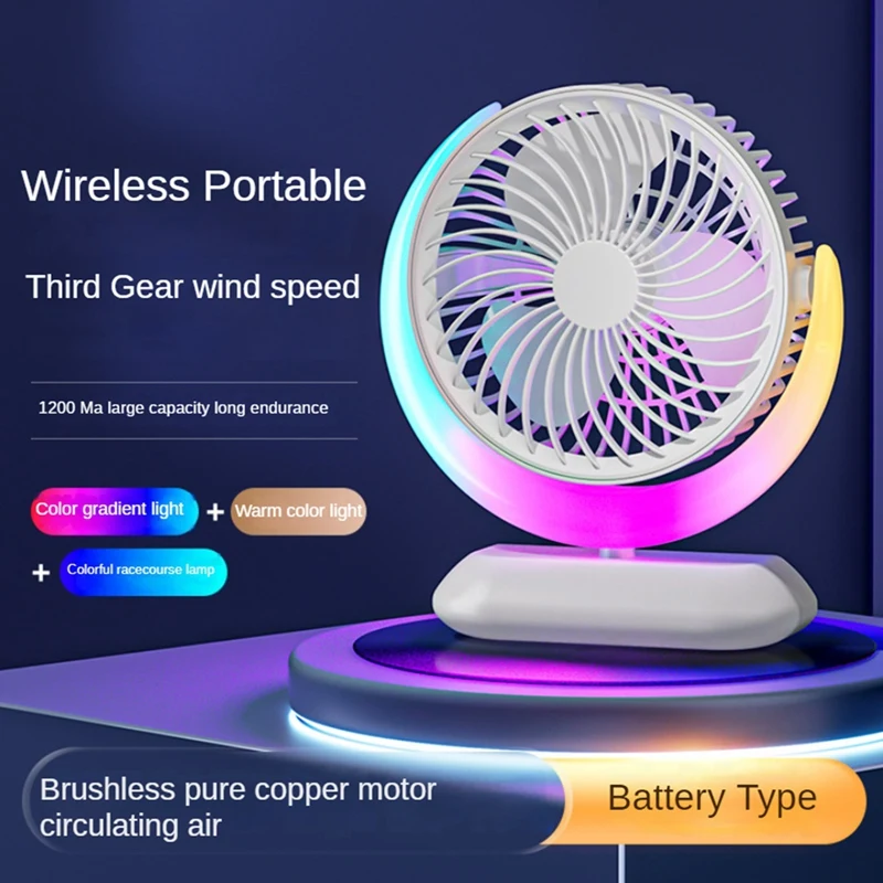 

Desktop Rotatable USB Fan 3 Speeds Fan Night Light Mini Fan Personal Fan For Bedroom Home Office Desktop Travel