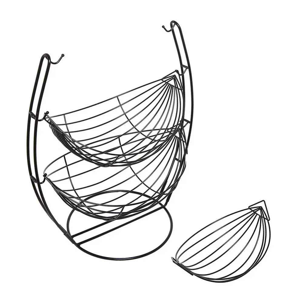 Metal Fruit Vegetable Storage Basket 3 Tiers Hammock Eggs Rack Display Stand Holder Home Organization Kitchen Grocery Organizer