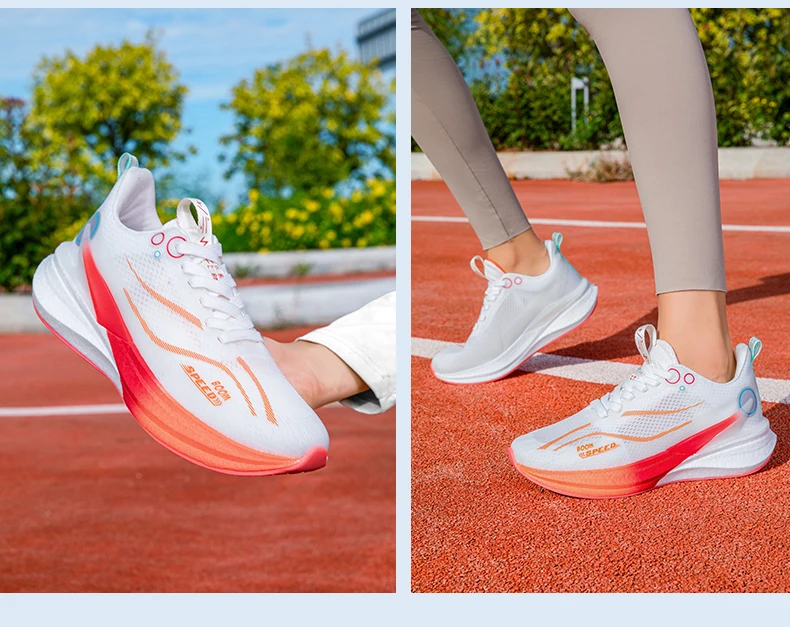 Carbonfaser-Laufschuhe mit atmungsaktivem Mesh und stabiler Sohle für Marathonrennen, Straßentraining, Herren und Damen, leicht und stoßdämpfend – Detail 14