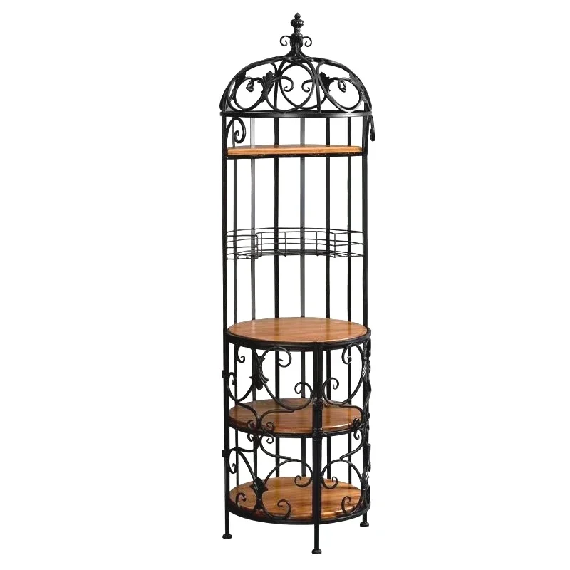 

Nordic wrought iron wine rack bar solid wood floor-to-ceiling cabinet red wine storage display rack wine glass rack