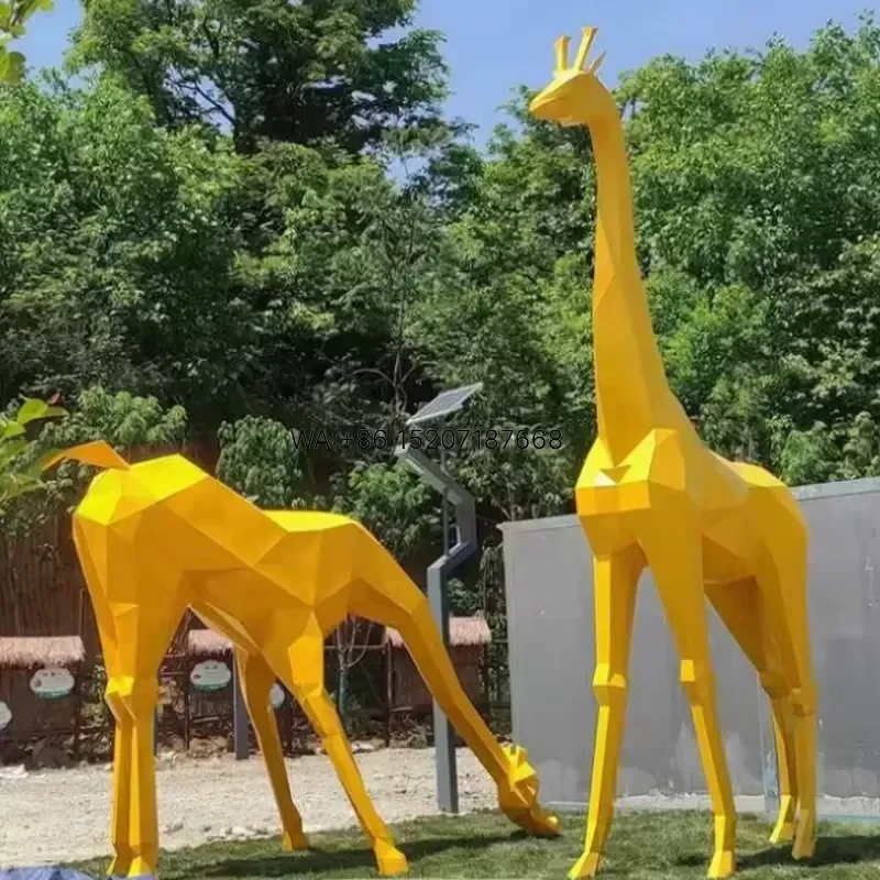 Wmwmnu Factory Custom Animal Statue Stainless Steel Giraffe Sculpture for Outdoor Decor